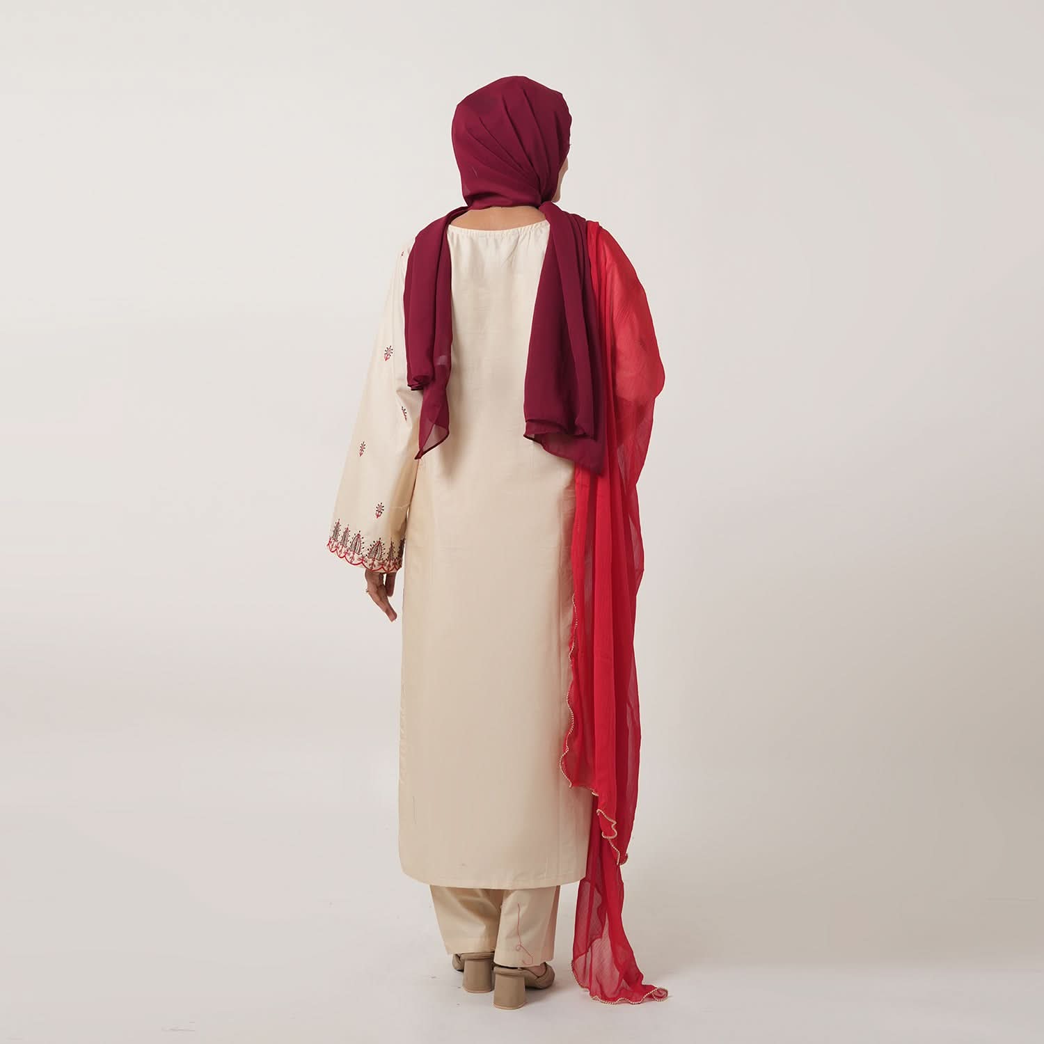Women's Cotton Embroidered 2Pcs Suit - Fawn, Women Shalwar Suits, Chase Value, Chase Value