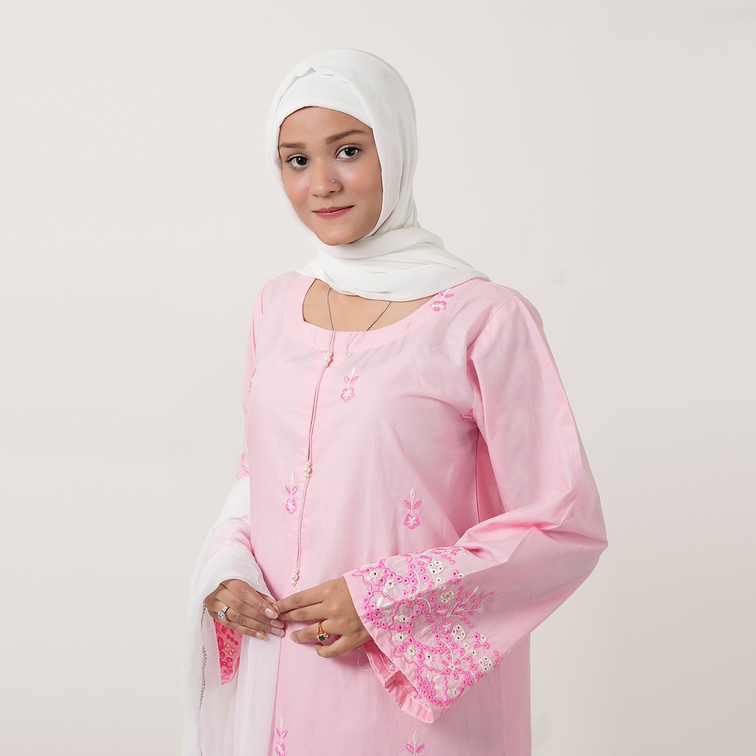 Women's Cotton Embroidered 2Pcs Suit - Pink, Women Shalwar Suits, Chase Value, Chase Value