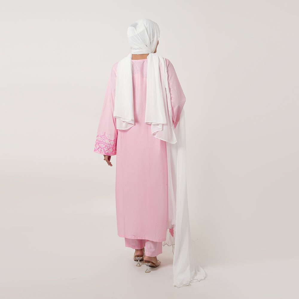 Women's Cotton Embroidered 2Pcs Suit - Pink, Women Shalwar Suits, Chase Value, Chase Value