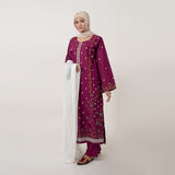 Women's Cotton Embroidered 2Pcs Suit - Maroon, Women Shalwar Suits, Chase Value, Chase Value