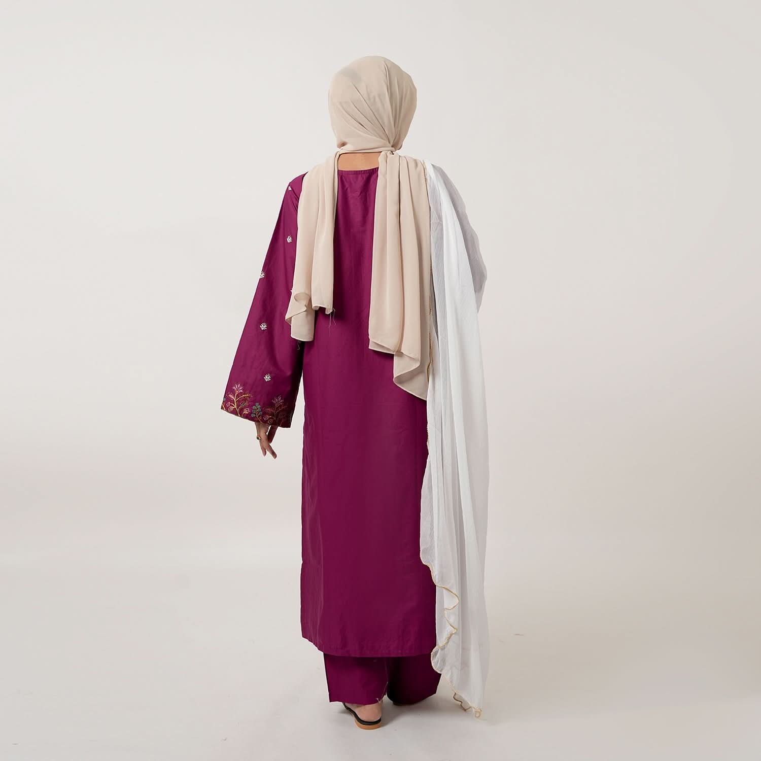 Women's Cotton Embroidered 2Pcs Suit - Maroon, Women Shalwar Suits, Chase Value, Chase Value