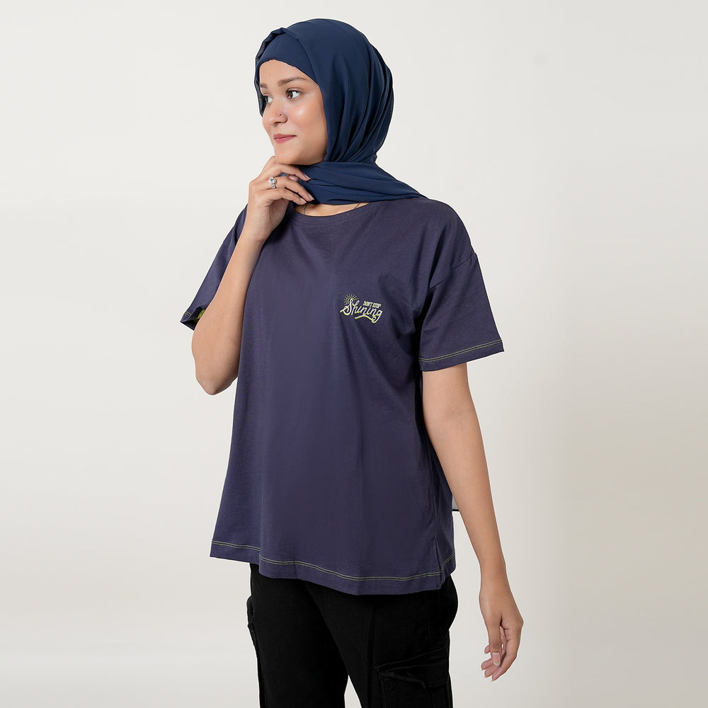 Eminent Women's Half Sleeves T-Shirt - Navy Blue, Women T-Shirts & Tops, Eminent, Chase Value