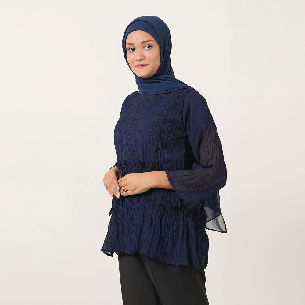 Women's Western Casual Shirt - Navy Blue, Women T-Shirts & Tops, Chase Value, Chase Value