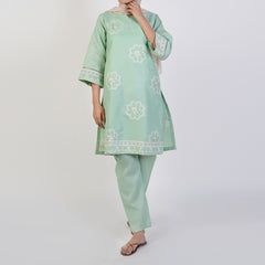 Women's Jacquard Fancy 2Pcs Suit - Green