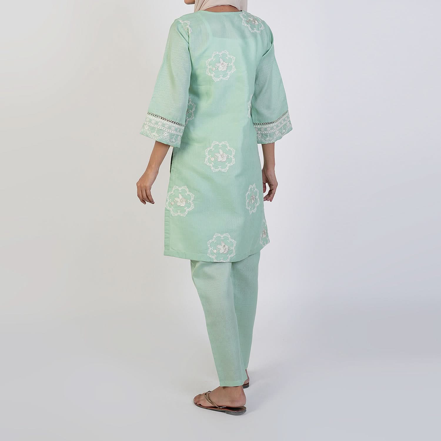 Women's Jacquard Fancy 2Pcs Suit - Green, Women Shalwar Suits, Chase Value, Chase Value
