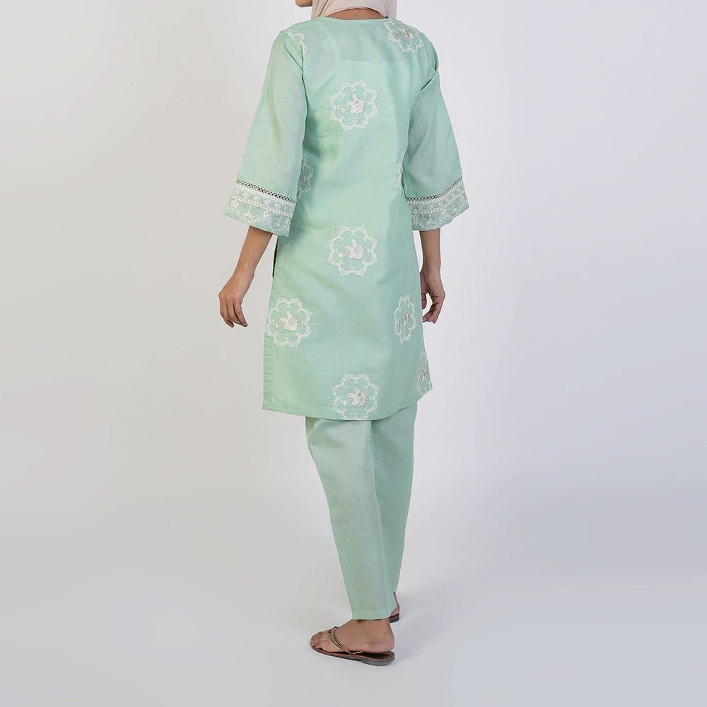 Women's Jacquard Fancy 2Pcs Suit - Green, Women Shalwar Suits, Chase Value, Chase Value