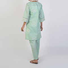 Women's Jacquard Fancy 2Pcs Suit - Green