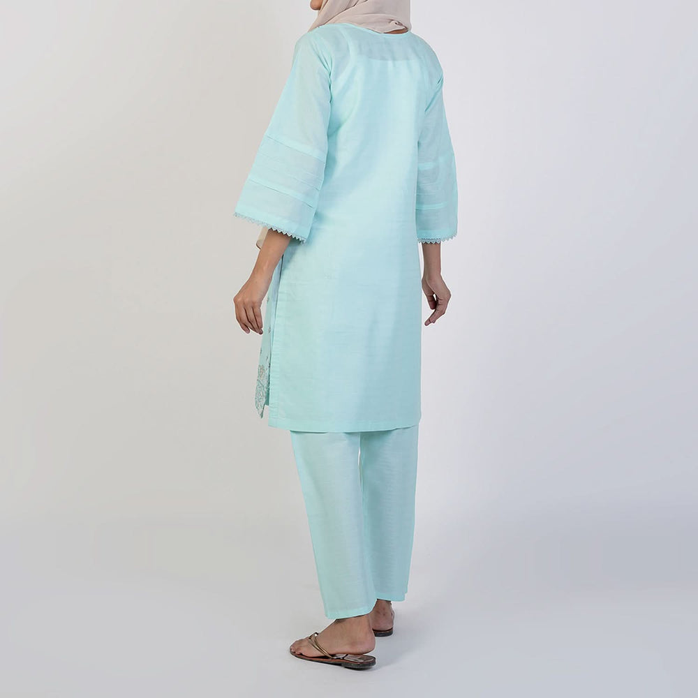 Women's Fancy 2 Pcs Suit - Sea Green, Women Shalwar Suits, Chase Value, Chase Value
