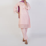 Women's Self Jacquard Fancy 2Pcs Suit - Peach, Women Shalwar Suits, Chase Value, Chase Value