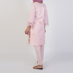 Women's Self Jacquard Fancy 2Pcs Suit - Peach
