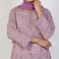 Women's Printed Stitched 2 PCS Suit - Pink