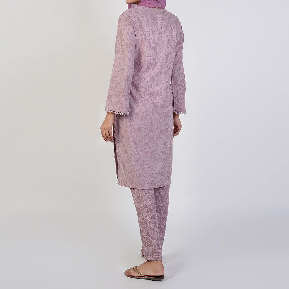 Women's Printed Stitched 2 PCS Suit - Pink, Women Shalwar Suits, Chase Value, Chase Value