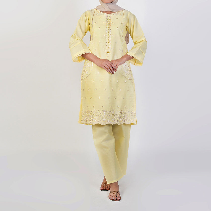 Women's Fancy 2 Pcs Suit - Lemon