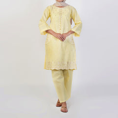 Women's Fancy 2 Pcs Suit - Lemon