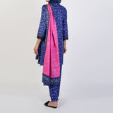 Women's Printed Stitched 3 PCS Suit - Blue, Women Shalwar Suits, Chase Value, Chase Value