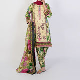 Women's Printed 3 Pcs Suit - Lemon, Women Shalwar Suits, Chase Value, Chase Value
