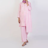 Women's Cotton Embroidered 3Pcs Suit -Pink, Women Shalwar Suits, Chase Value, Chase Value
