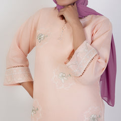 Women's Jacquard Fancy 2Pcs Suit - Peach