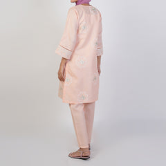 Women's Jacquard Fancy 2Pcs Suit - Peach