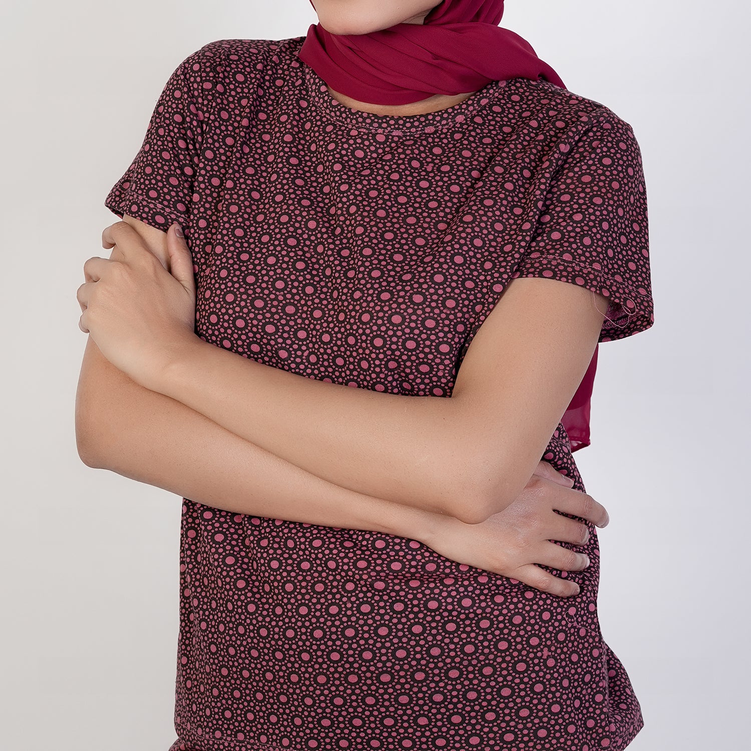 Women's Printed Half Sleeves Suit - Maroon, Women Co-Ord Set, Chase Value, Chase Value