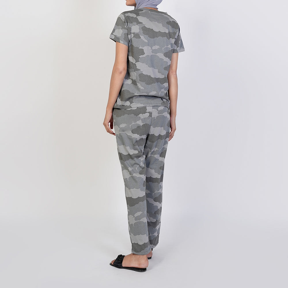 Women's Printed Half Sleeves Suit - Grey, Women Co-Ord Set, Chase Value, Chase Value