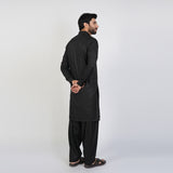 Men's Slim Fit Kameez Shalwar Suit - Black, Men's Shalwar Kameez, Chase Value, Chase Value