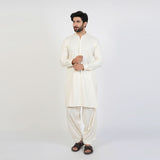 Eminent Men's Trim Fit Embroided Shalwar  Suit - Off White, Men's Shalwar Kameez, Eminent, Chase Value