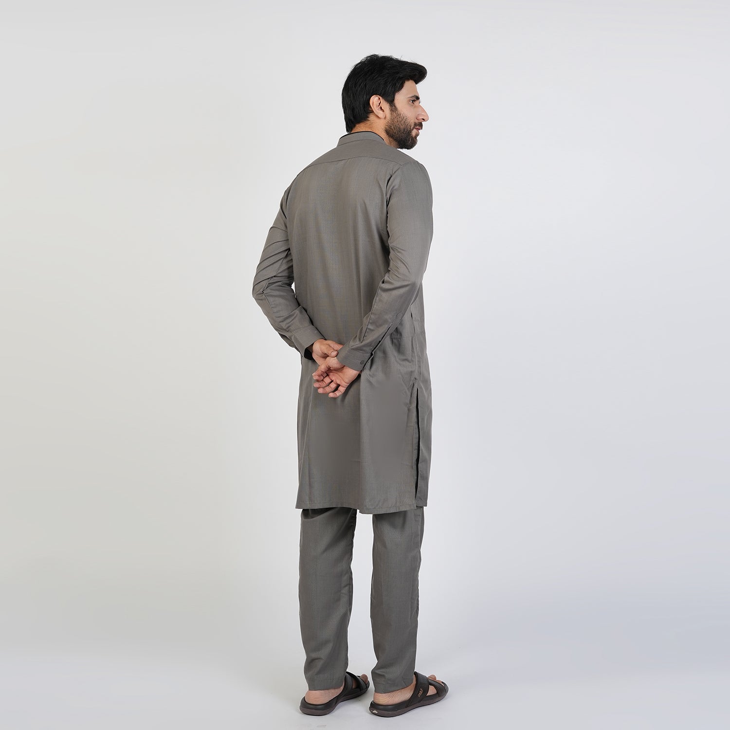 Eminent Men's Trim Fit Kurta Pajama - Charcoal Grey, Men's Shalwar Kameez, Eminent, Chase Value