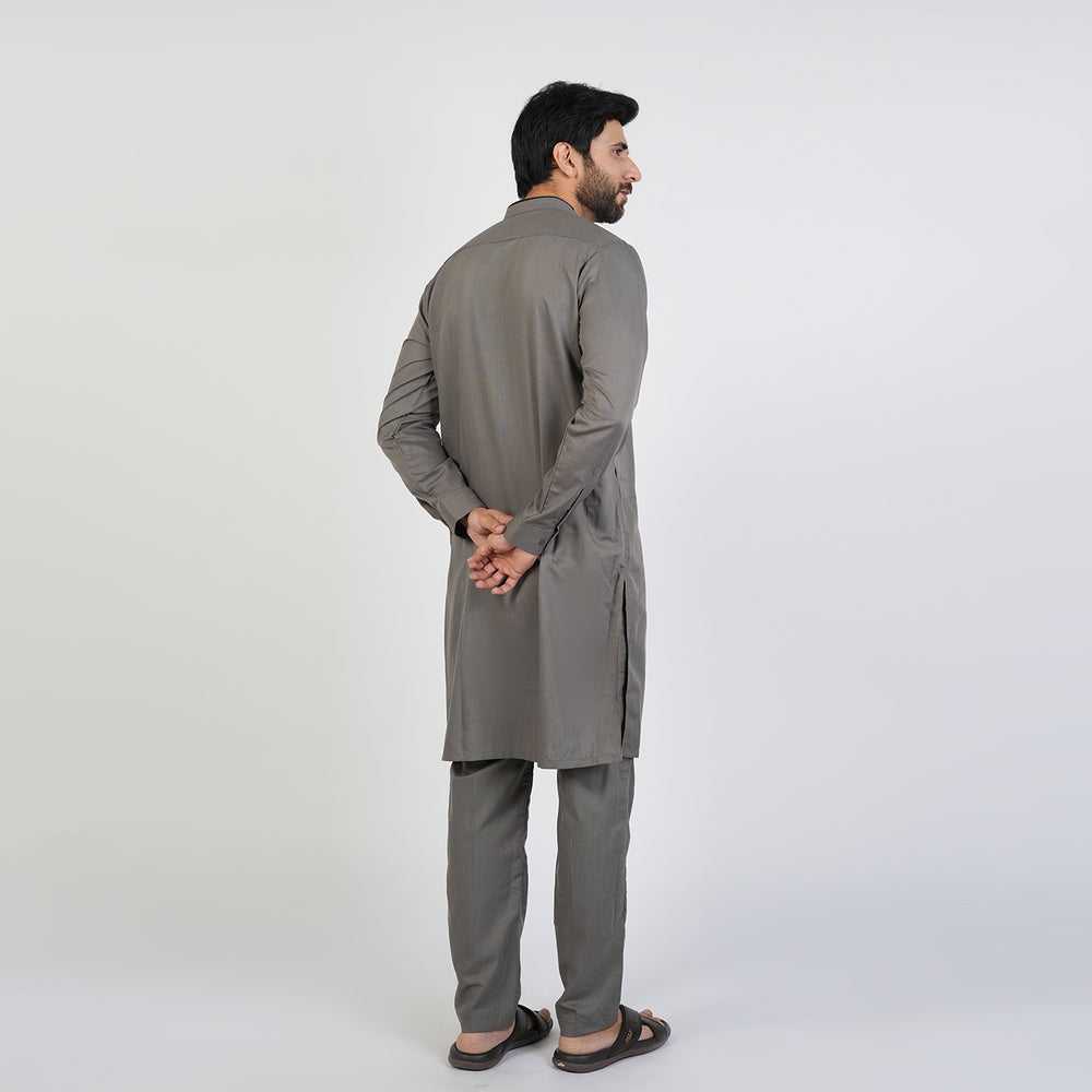 Eminent Men's Trim Fit Kurta Pajama - Charcoal Grey, Men's Shalwar Kameez, Eminent, Chase Value