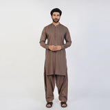 Eminent Men's Trim Fit Plain Shalwar Suits - Dark Brown, Men's Shalwar Kameez, Eminent, Chase Value