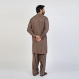 Eminent Men's Trim Fit Plain Shalwar Suits - Dark Brown, Men's Shalwar Kameez, Eminent, Chase Value