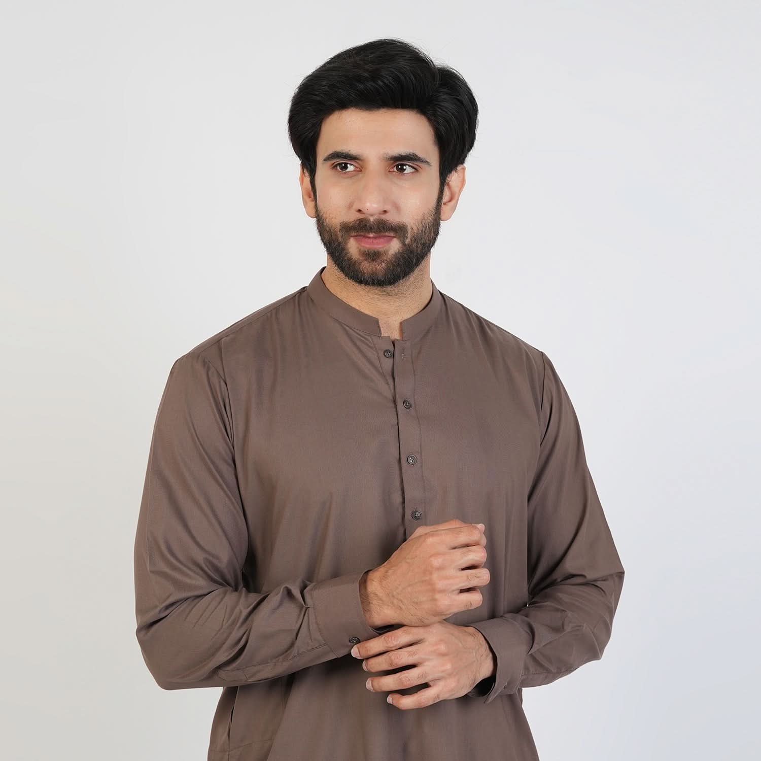 Eminent Men's Trim Fit Plain Shalwar Suits - Dark Brown, Men's Shalwar Kameez, Eminent, Chase Value