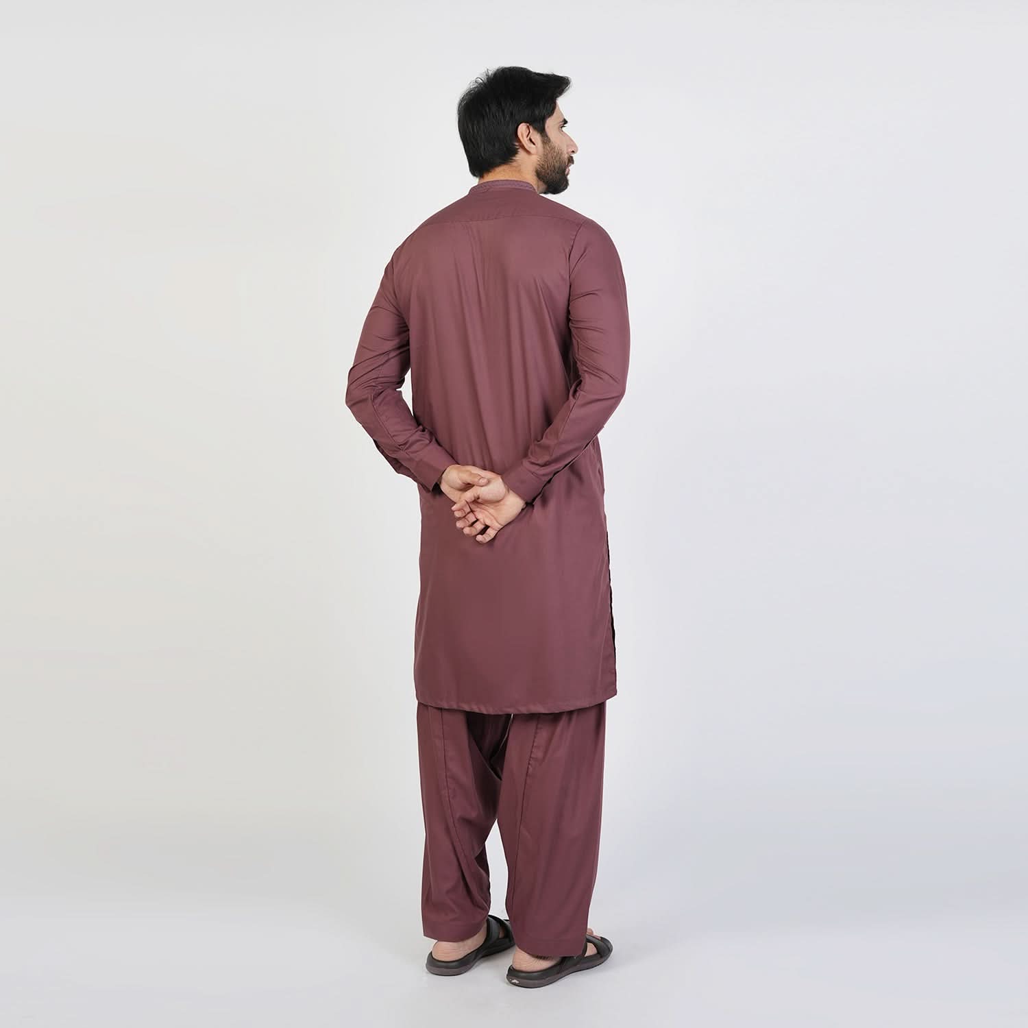 Eminent Men's Trim Fit Embroidered Shalwar  Suit - Choco Brown, Men's Shalwar Kameez, Eminent, Chase Value