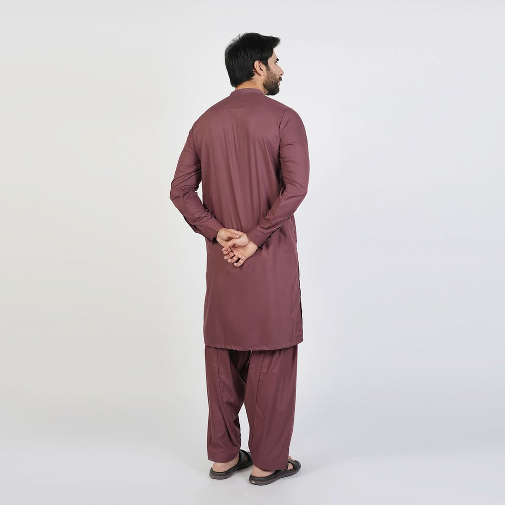 Eminent Men's Trim Fit Embroidered Shalwar  Suit - Choco Brown, Men's Shalwar Kameez, Eminent, Chase Value