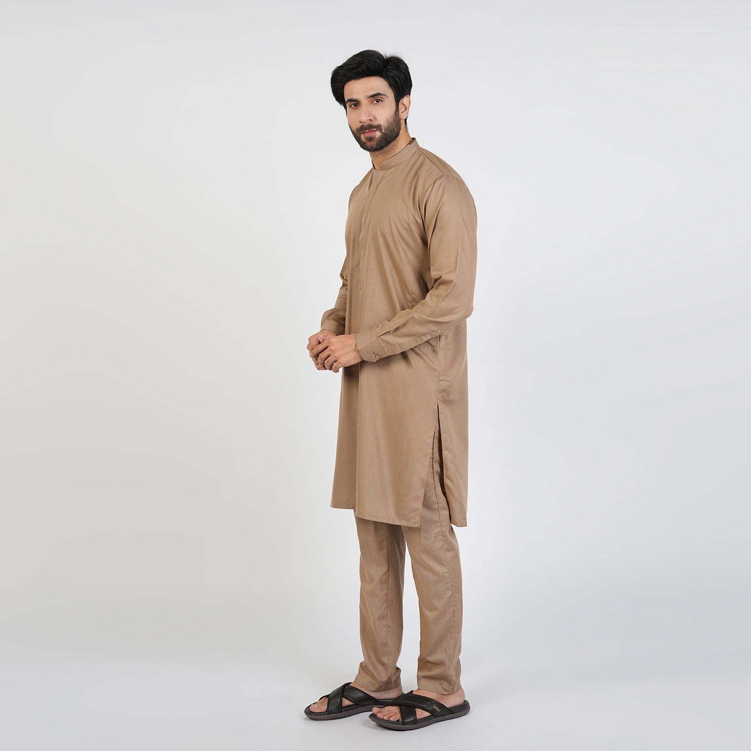 Eminent Men's Trim Fit Kurta Pajama - Coffee Brown, Men's Shalwar Kameez, Eminent, Chase Value