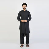 Eminent Men's Trim Fit Plain Shalwar Suits - Jet Black, Men's Shalwar Kameez, Eminent, Chase Value