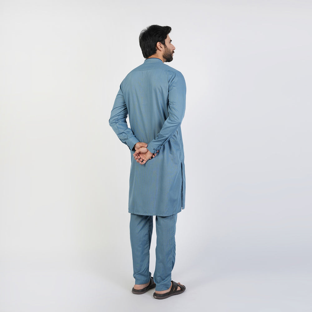 Eminent Men's Trim Fit Kurta Pajama - Denim Blue, Men's Shalwar Kameez, Eminent, Chase Value