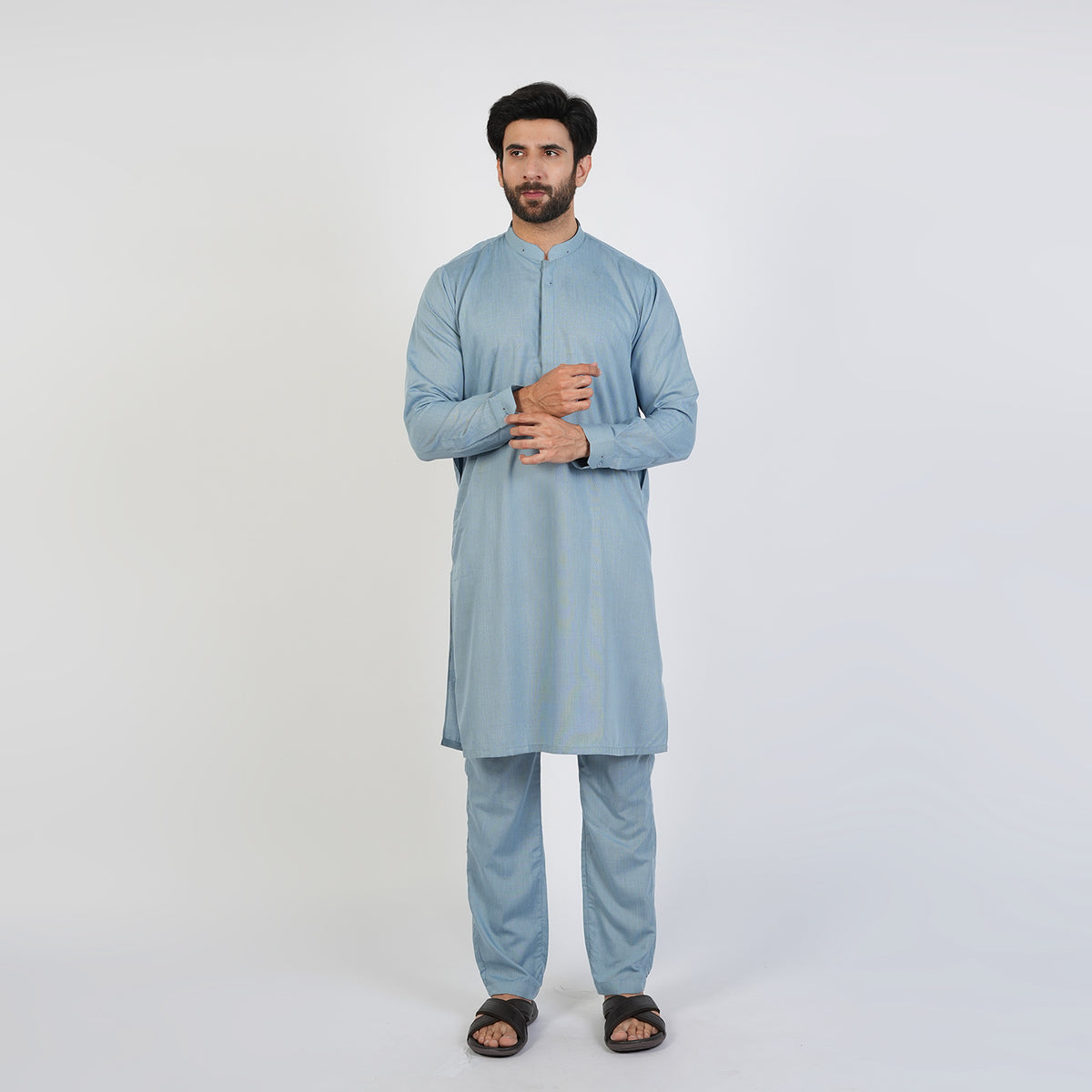 Eminent Men's Trim Fit Kurta Pajama - Blue, Men's Shalwar Kameez, Eminent, Chase Value