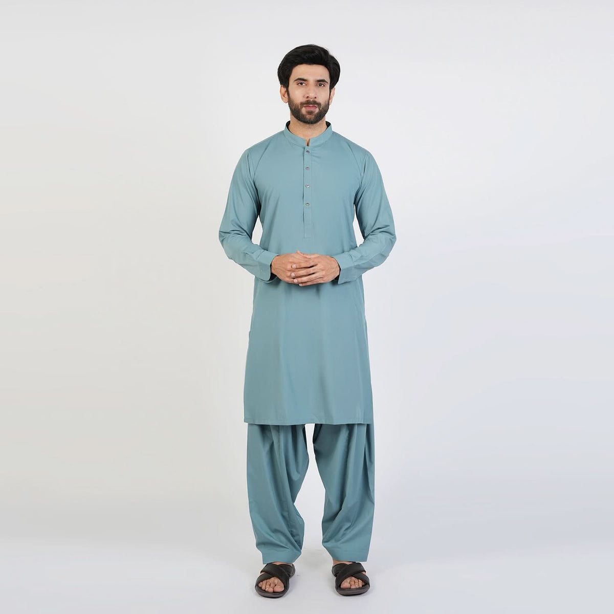 Eminent Men's Trim Fit Plain Shalwar Suits - Mist Blue, Men's Shalwar Kameez, Eminent, Chase Value