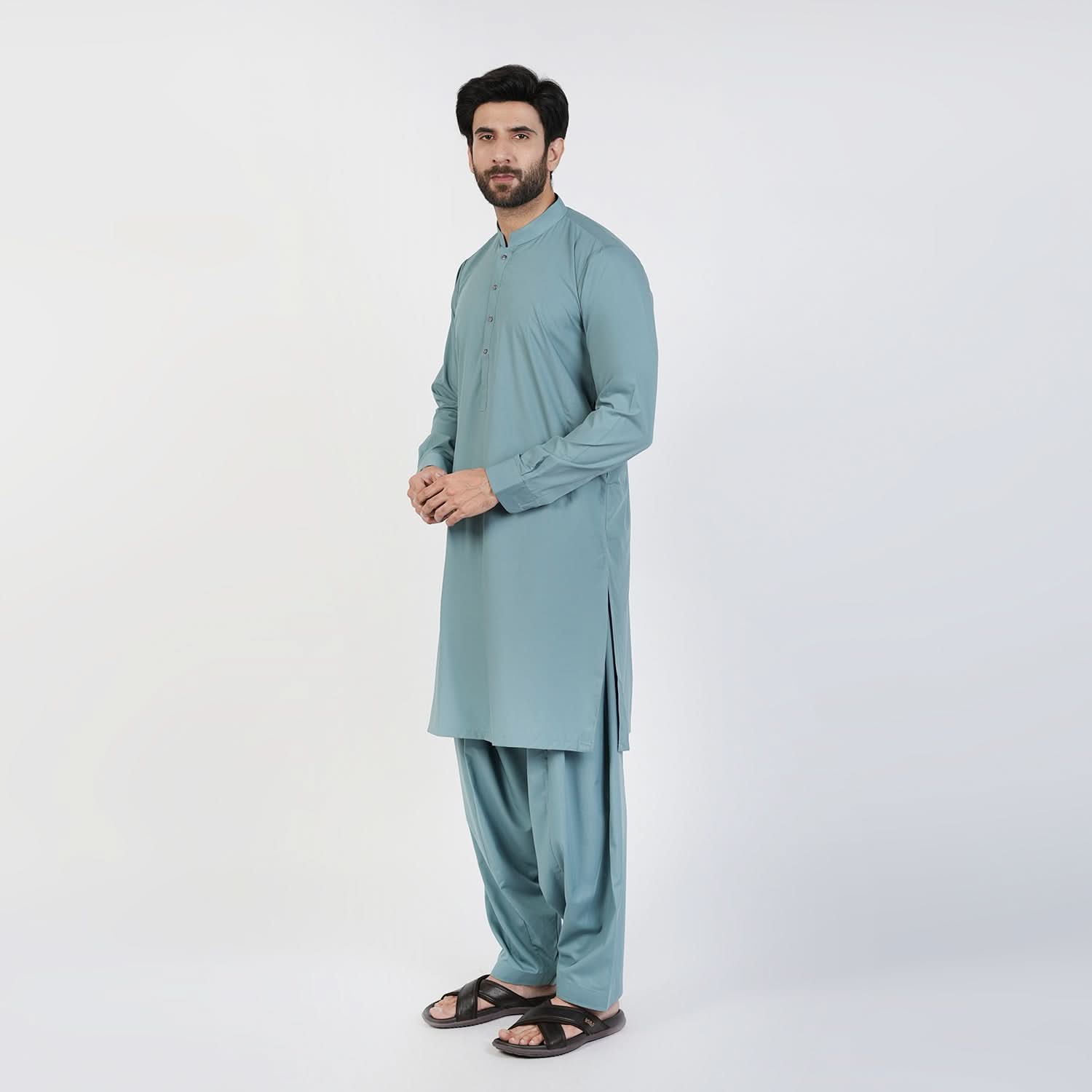 Eminent Men's Trim Fit Plain Shalwar Suits - Mist Blue, Men's Shalwar Kameez, Eminent, Chase Value
