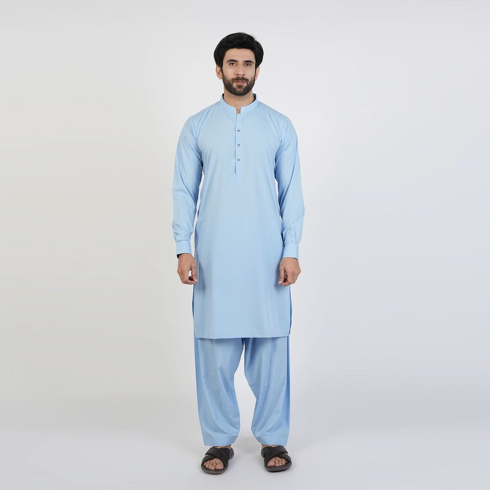 Eminent Men's Trim Fit Plain Shalwar Suits - Sky Blue, Men's Shalwar Kameez, Eminent, Chase Value