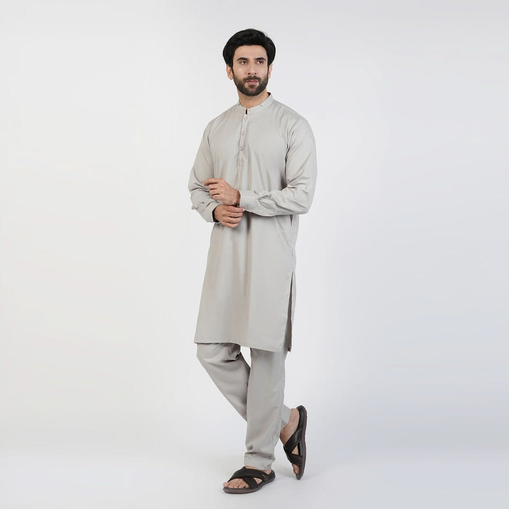 Eminent Men's Trim Kurta Pajama - Light Grey, Men's Shalwar Kameez, Eminent, Chase Value