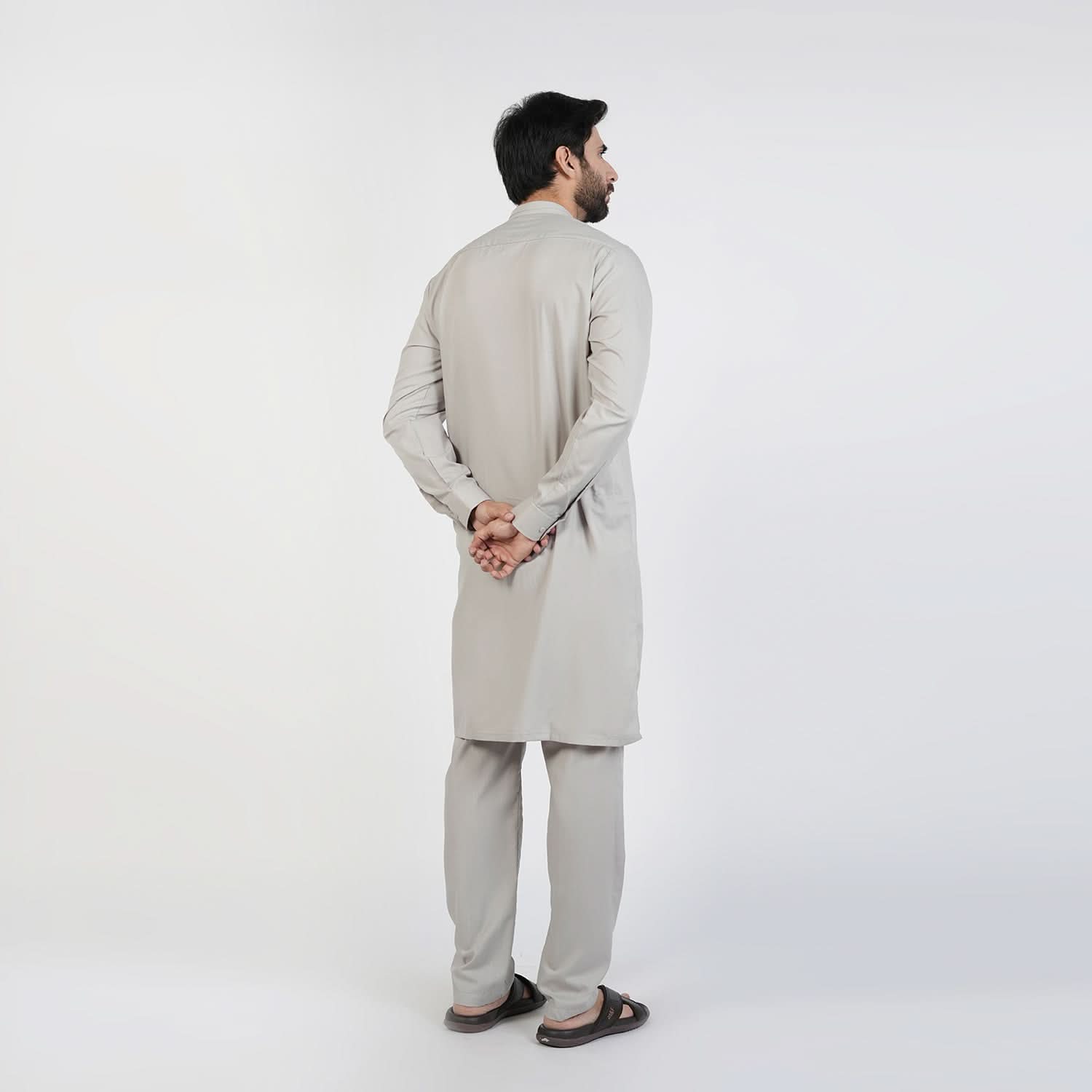 Eminent Men's Trim Kurta Pajama - Light Grey, Men's Shalwar Kameez, Eminent, Chase Value