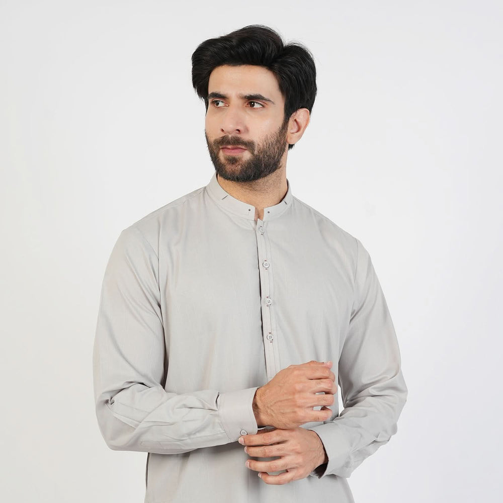 Eminent Men's Trim Kurta Pajama - Light Grey, Men's Shalwar Kameez, Eminent, Chase Value