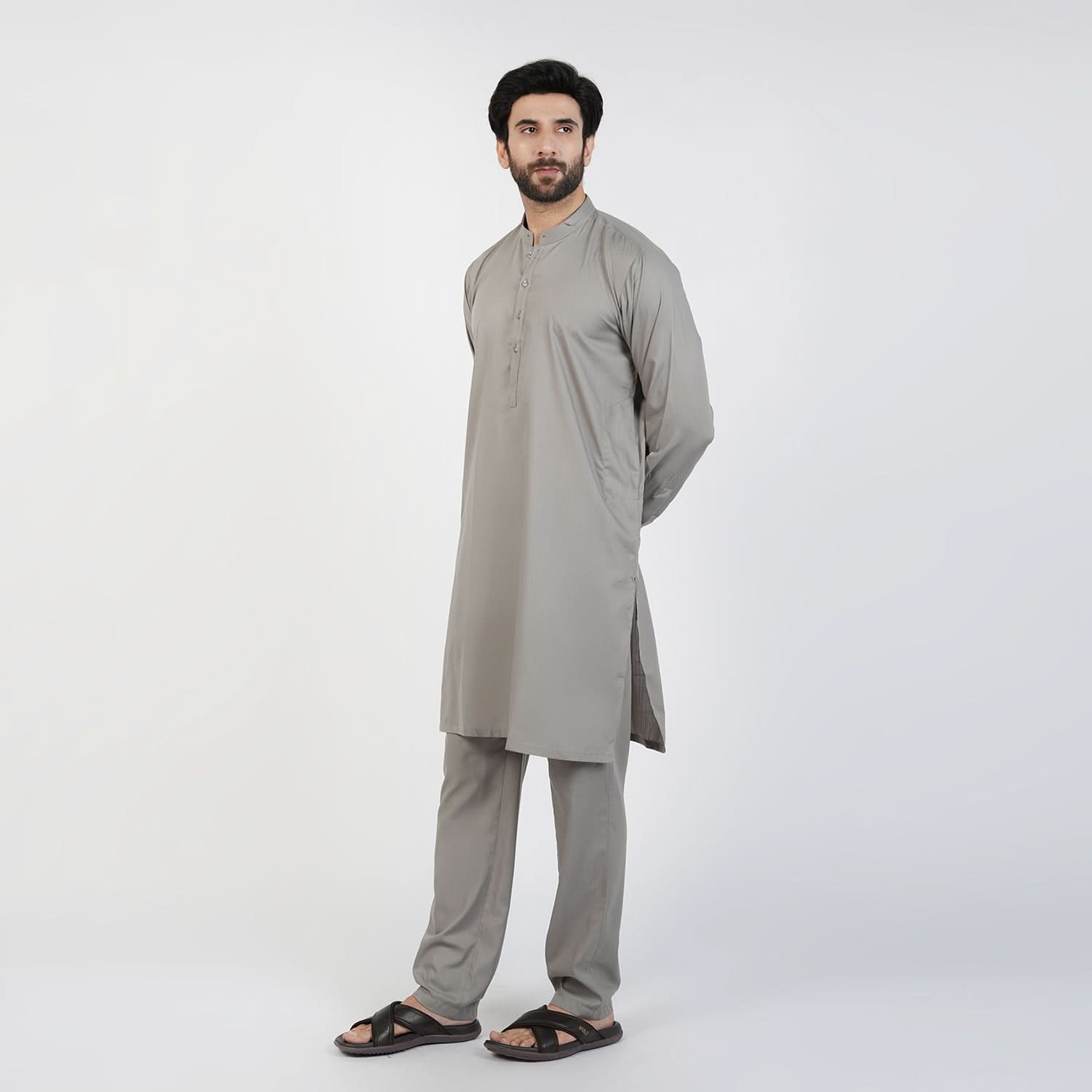 Eminent Men's Trim Kurta Pajama - Dark Grey, Men's Shalwar Kameez, Eminent, Chase Value