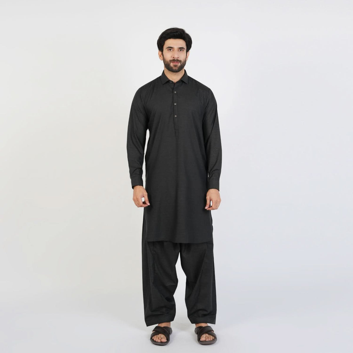 Eminent Men's Trim Fit Plain Shalwar Suits - Black, Men's Shalwar Kameez, Eminent, Chase Value