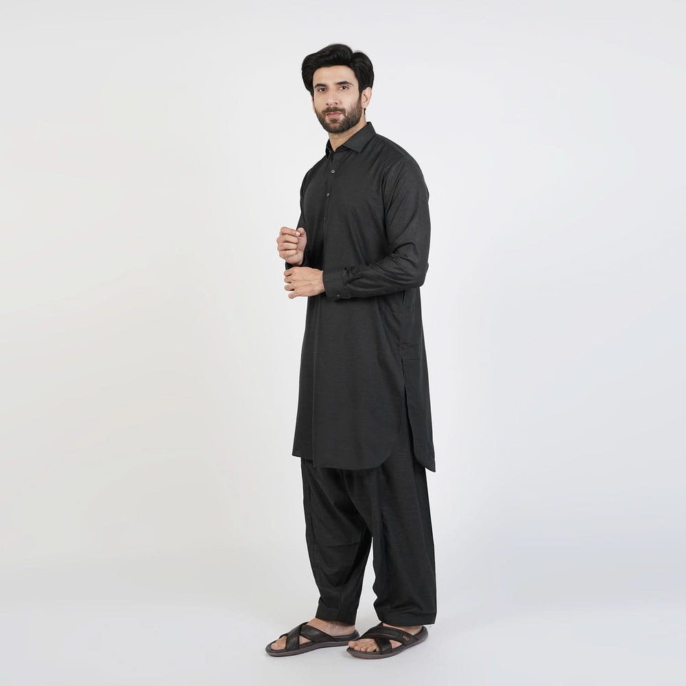 Eminent Men's Trim Fit Plain Shalwar Suits - Black, Men's Shalwar Kameez, Eminent, Chase Value