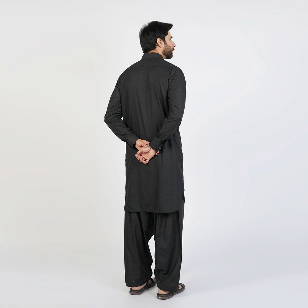 Eminent Men's Trim Fit Plain Shalwar Suits - Black, Men's Shalwar Kameez, Eminent, Chase Value