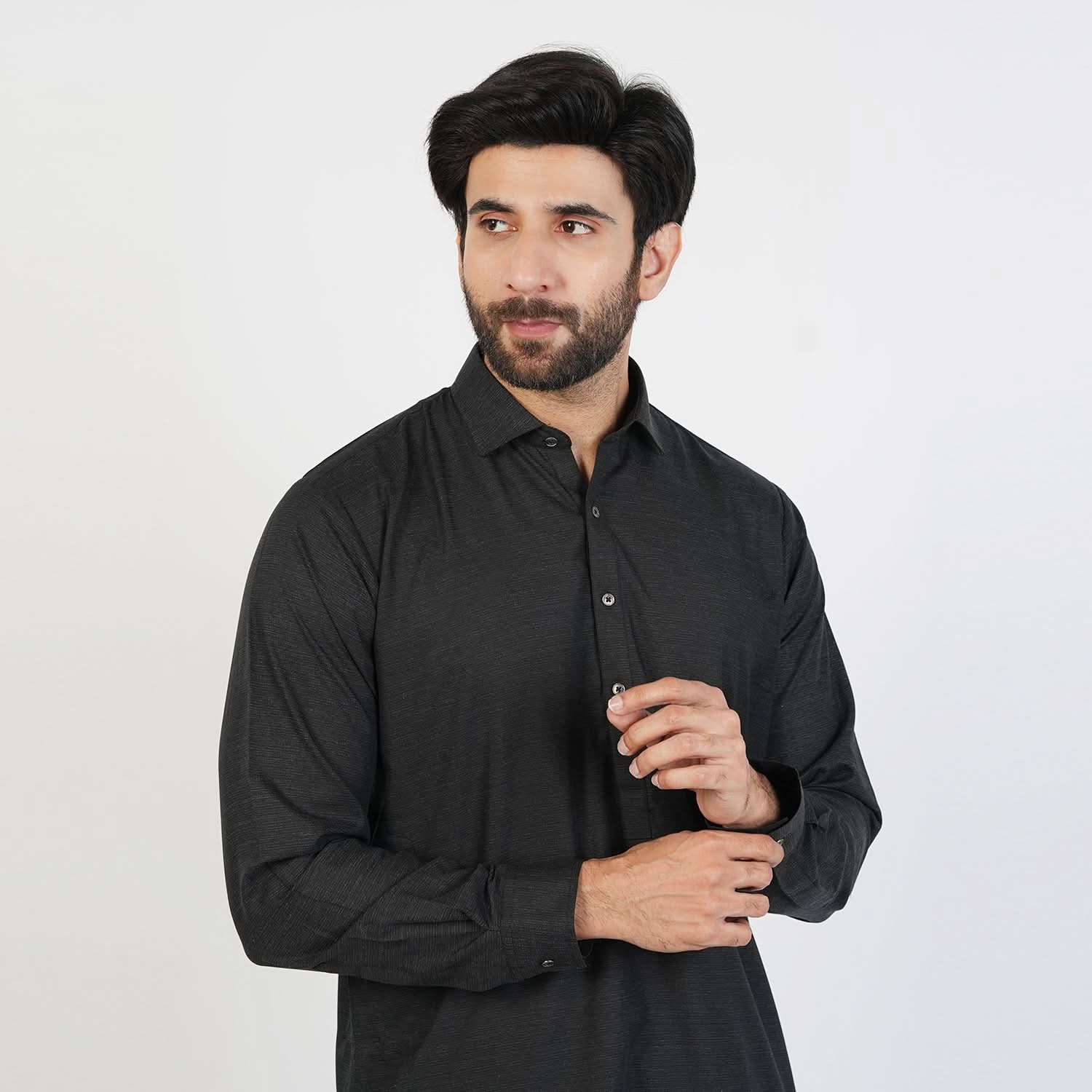 Eminent Men's Trim Fit Plain Shalwar Suits - Black, Men's Shalwar Kameez, Eminent, Chase Value