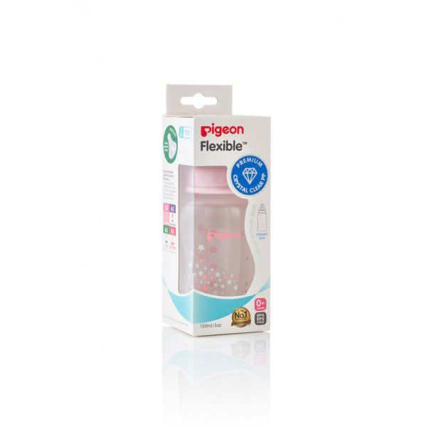 Pigeon Pp Stream Line Printed Bottle 150ML - Pink, Feeding Supplies, Pigeon, Chase Value